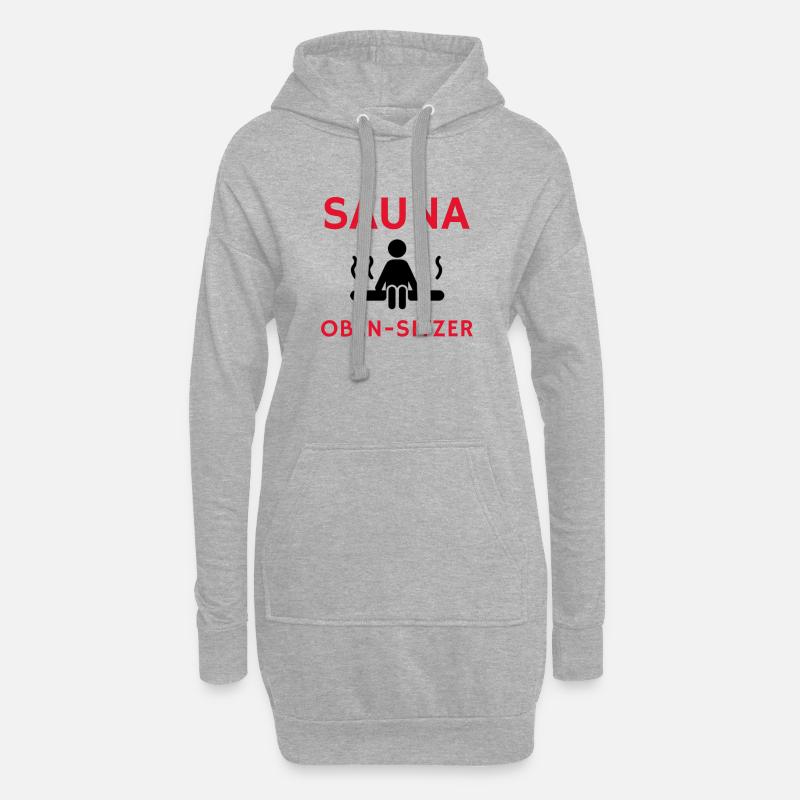 Cooler Spruch: Sauna Geschenk, Geschenkidee, Sauna - Hoodie-Kleid - Grau meliert