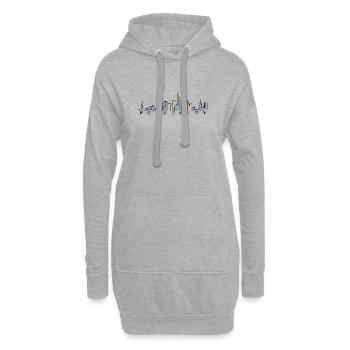 Frankfurt Skyline Marathon - Hoodie-Kleid - Grau meliert - Vorne
