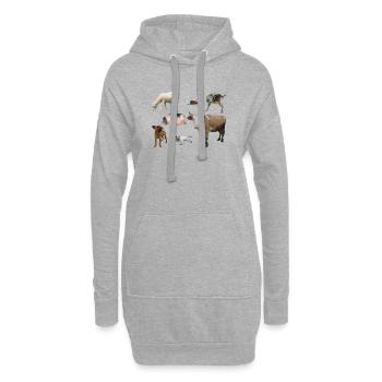 Ferme - Sweat-shirt à capuche long Femme - gris chiné - Devant
