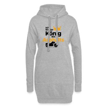 Motorrad Asphalt Biker König Spruch Statement - Hoodie-Kleid - Grau meliert - Vorne