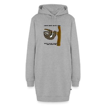 Faultier - Hoodie-Kleid - Grau meliert - Vorne
