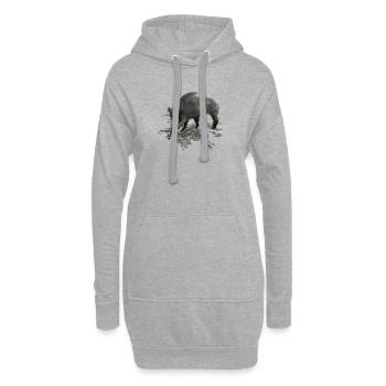Sanglier - Sweat-shirt à capuche long Femme - gris chiné - Devant