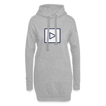 Quadratisches Play-Symbol Design - Hoodie-Kleid - Grau meliert - Vorne