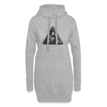 Fascinante pyramide de Penrose en gris - Sweat-shirt à capuche long Femme - gris chiné - Devant