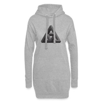Abstract Geometry Pattern in Gray - Hoodie Dress - heather grey - Front