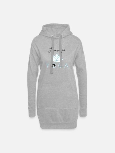 J'ai YOGA - Sweat-shirt à capuche long Femme - gris chiné