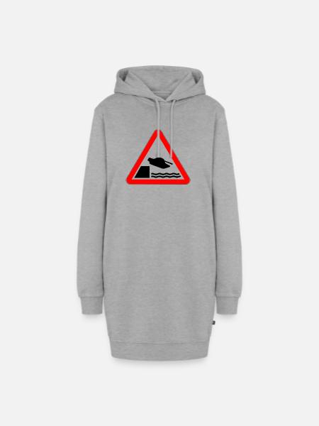 No war! - Hoodie-Kleid - Grau meliert