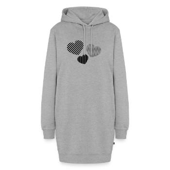 ICH LIEBE DICH. ICH LIEBE DICH. LIEBE. LIEBE. HERZ. - Hoodie-Kleid - Grau meliert - Vorne