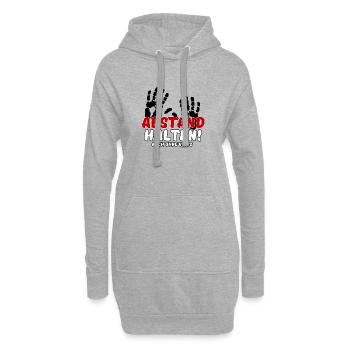 Abstand halten Virus Pandemie Spruch - Hoodie-Kleid - Grau meliert - Vorne
