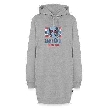 Conception de Koh Samui en Thaïlande - Sweat-shirt à capuche long Femme - gris chiné - Devant
