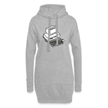 T-Shirt PC Computer Vintage Computer Geschenkidee - Hoodie-Kleid - Grau meliert - Vorne