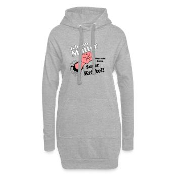 Mutter,Mama,Muttertag, Mutter , super Kräfte(25) - Hoodie-Kleid - Grau meliert - Vorne