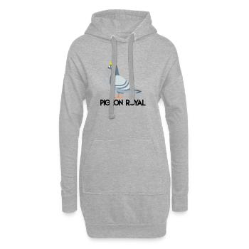 Königliche Taube (schwarzer Tippfehler) - Hoodie-Kleid - Grau meliert - Vorne