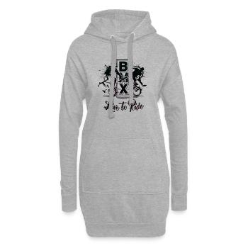 BMX - Live to Ride - BMX -Fahrrad - BMX Freestyle - Hoodie-Kleid - Grau meliert - Vorne