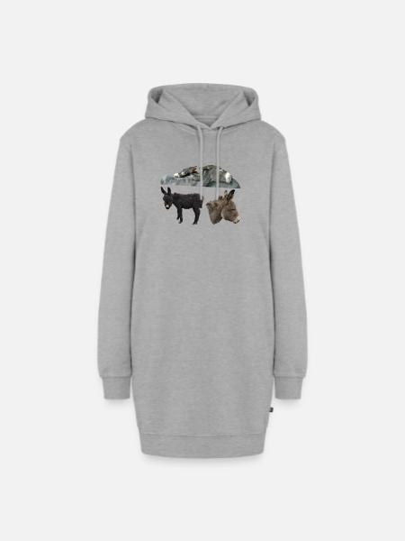 Esel - Hoodie-Kleid - Grau meliert