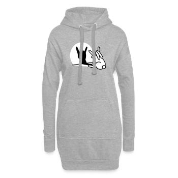 Kaninche Ombre Hand ROCK Musique HARD ROCK Fan - Sweat-shirt à capuche long Femme - gris chiné - Devant