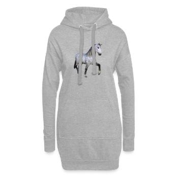Grauer Wildpferd im Galopp - Hoodie-Kleid - Grau meliert - Vorne