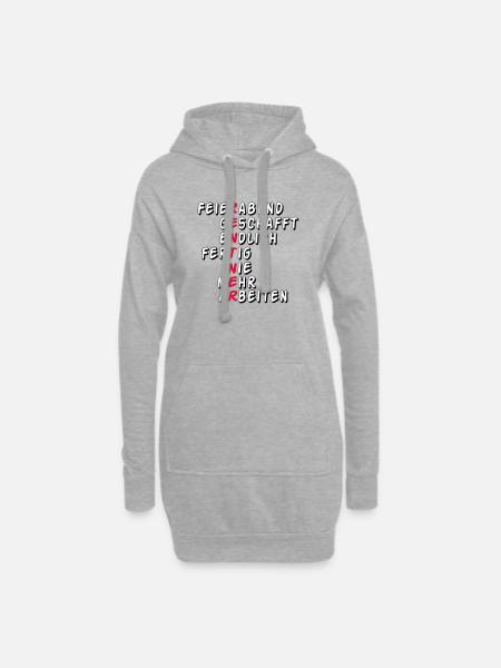 Rente Rentner Rentnerin Feierabend geschafft(25) - Hoodie-Kleid - Grau meliert
