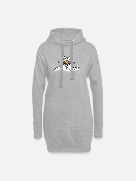 Sonne Bergblume Edelweiss - Hoodie-Kleid - Grau meliert
