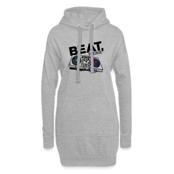 MC Beatbox Turntable Scratchen Hip Hop Musik Rap - Hoodie-Kleid - Grau meliert - Vorne