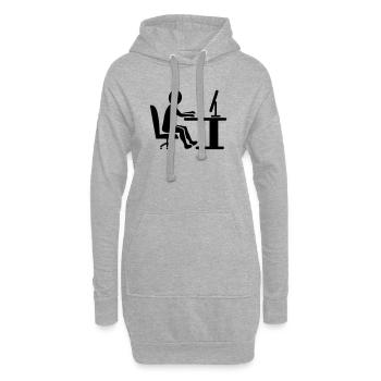 Travail de bureau Icon / noir et blanc - Sweat-shirt à capuche long Femme - gris chiné - Devant