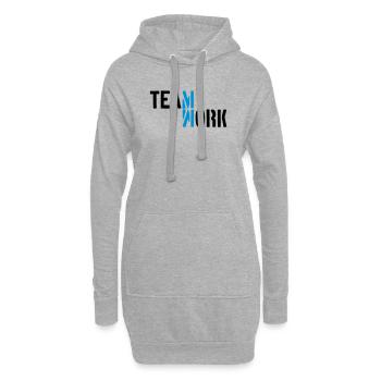 Blau Teamwork Schatten gespiegelt Logo Design Crew - Hoodie-Kleid - Grau meliert - Vorne