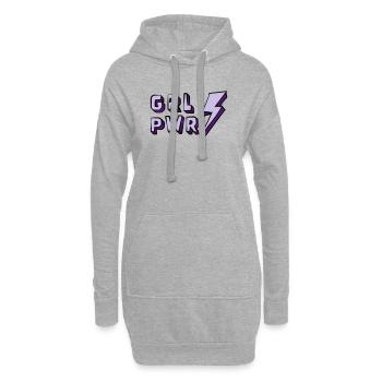 Illustration von Frauenpower und Energie - Hoodie-Kleid - Grau meliert - Vorne