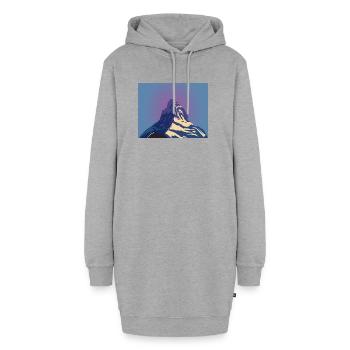 Cervin Suisse Montagne - Sweat-shirt à capuche long Femme - gris chiné - Devant