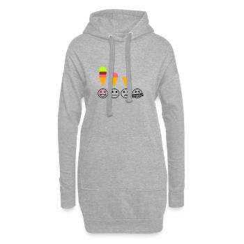 Glace Émotions Glace Drôle Drôle Été Joie - Sweat-shirt à capuche long Femme - gris chiné - Devant