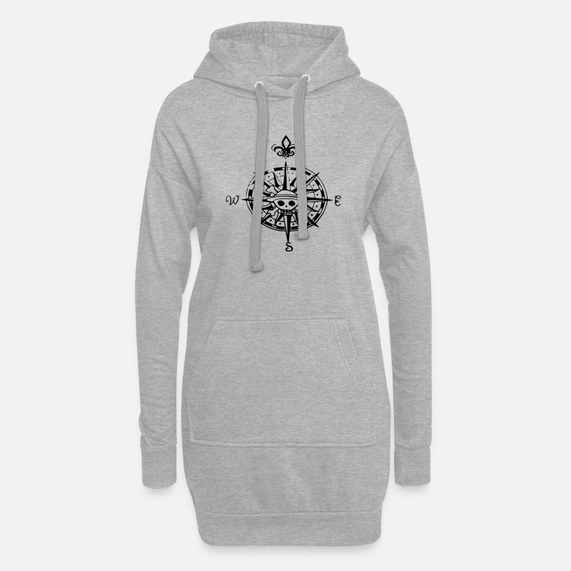 op compas Kompass - Hoodie-Kleid - Grau meliert