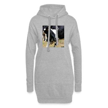 Kuh Poster - Hoodie-Kleid - Grau meliert - Vorne
