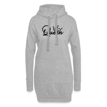 Queen (Partnermotiv) - Hoodie-Kleid - Grau meliert - Vorne