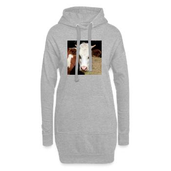 Kuh Poster - Hoodie-Kleid - Grau meliert - Vorne