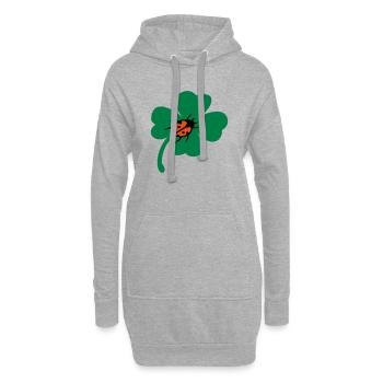 Glück Kleeblatt Marienkäfer - Hoodie-Kleid - Grau meliert - Vorne