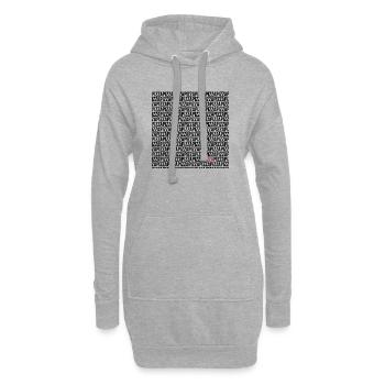 Schwarzes Pizza Logo in Rot - Hoodie-Kleid - Grau meliert - Vorne