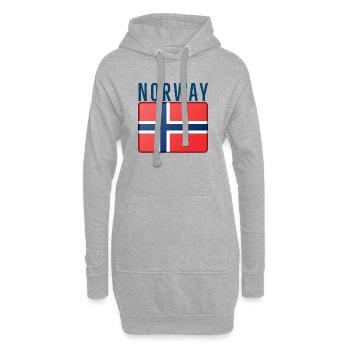 Norwegen Flagge mit Schriftzug - Hoodie-Kleid - Grau meliert - Vorne