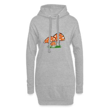 naturgrafik, Fliegenpilze, tolle Waldmotive - Hoodie-Kleid - Grau meliert - Vorne