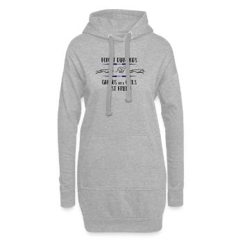 Galgos rennend - Hoodie-Kleid - Grau meliert - Vorne