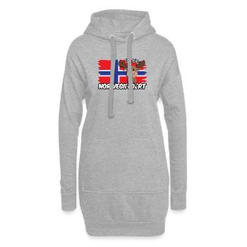 Ich bin Norwegifiziert Spruch Flagge Elch - Hoodie-Kleid - Grau meliert - Vorne