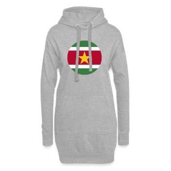 runde Aufkleberfahne der Suriname Aufkleber Geschenkidee - Hoodie-Kleid - Grau meliert - Vorne