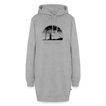 Darss Coast - Halbinsel Darss - Hoodie-Kleid - Grau meliert - Vorne - AI Model Female 172 light (172cm)
