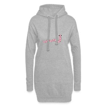 Regenwurm *** blanko - Hoodie-Kleid - Grau meliert - Vorne