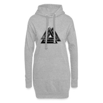 Valknut symbole viking - Sweat-shirt à capuche long Femme - gris chiné - Devant