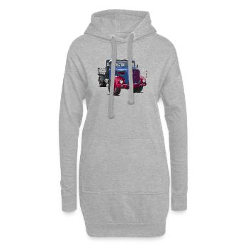 LKW Oldtimer - Hoodie-Kleid - Grau meliert - Vorne