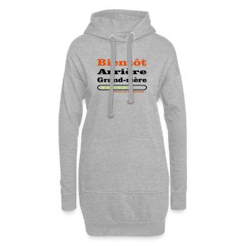 bientot arriere grand mere - Sweat-shirt à capuche long Femme - gris chiné - Devant