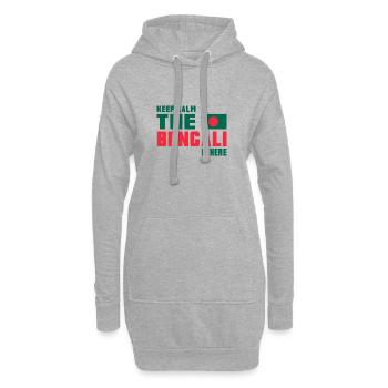 Keep Calm Bangladesh Design / Idée cadeau - Sweat-shirt à capuche long Femme - gris chiné - Devant