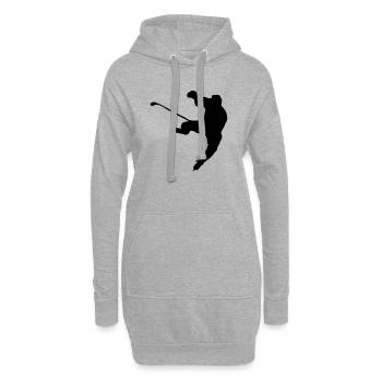 Eishockey Schattenbild Logo - Hoodie-Kleid - Grau meliert - Vorne