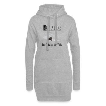 Motarde de Mère en Fille Moto - Sweat-shirt à capuche long Femme - gris chiné - Devant
