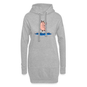 Urlaub Meer Strand Strand Sommer Sonne Ferien - Hoodie-Kleid - Grau meliert - Vorne
