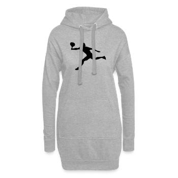 Tennisspieler in Aktion Spieler Schattenbild - Hoodie-Kleid - Grau meliert - Vorne
